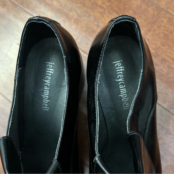 Jeffrey Campbell Wilhelm Box Silver Black Heeled Loafers, Pointed Toes, Size 8 - Picture 13 of 16